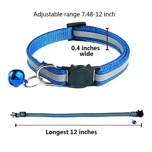 TCBOYING Breakaway Cat Collar with Bell & ID Tag, Mixed Colors