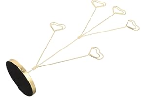 SEWCHICS Heart-Shaped Photo Clip Holder with 5 Metal Branches, Gold Photo Tree Holder with Base for Desk