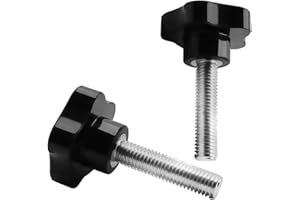 Othmro Black 12mm(M12) x 50mm Thread Replacement Star Hand Knob Tightening Screws 2Pcs