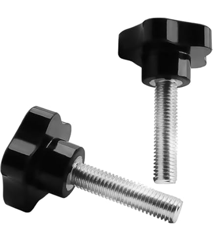 4pcs Star Clamping Knobs With Nuts Washers, M8 X 60mm Metric Zinc Plated Carbon Steel Male Thread 39mm 5 Star Plastic Head Threaded Stud Hand Knobs Handles