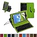 Mama Mouth Rotary Stand PU Leather Case Cover With Removable Micro USB Keyboard for 7" Verizon Ellipsis 7 4g LTE Tablet Green
