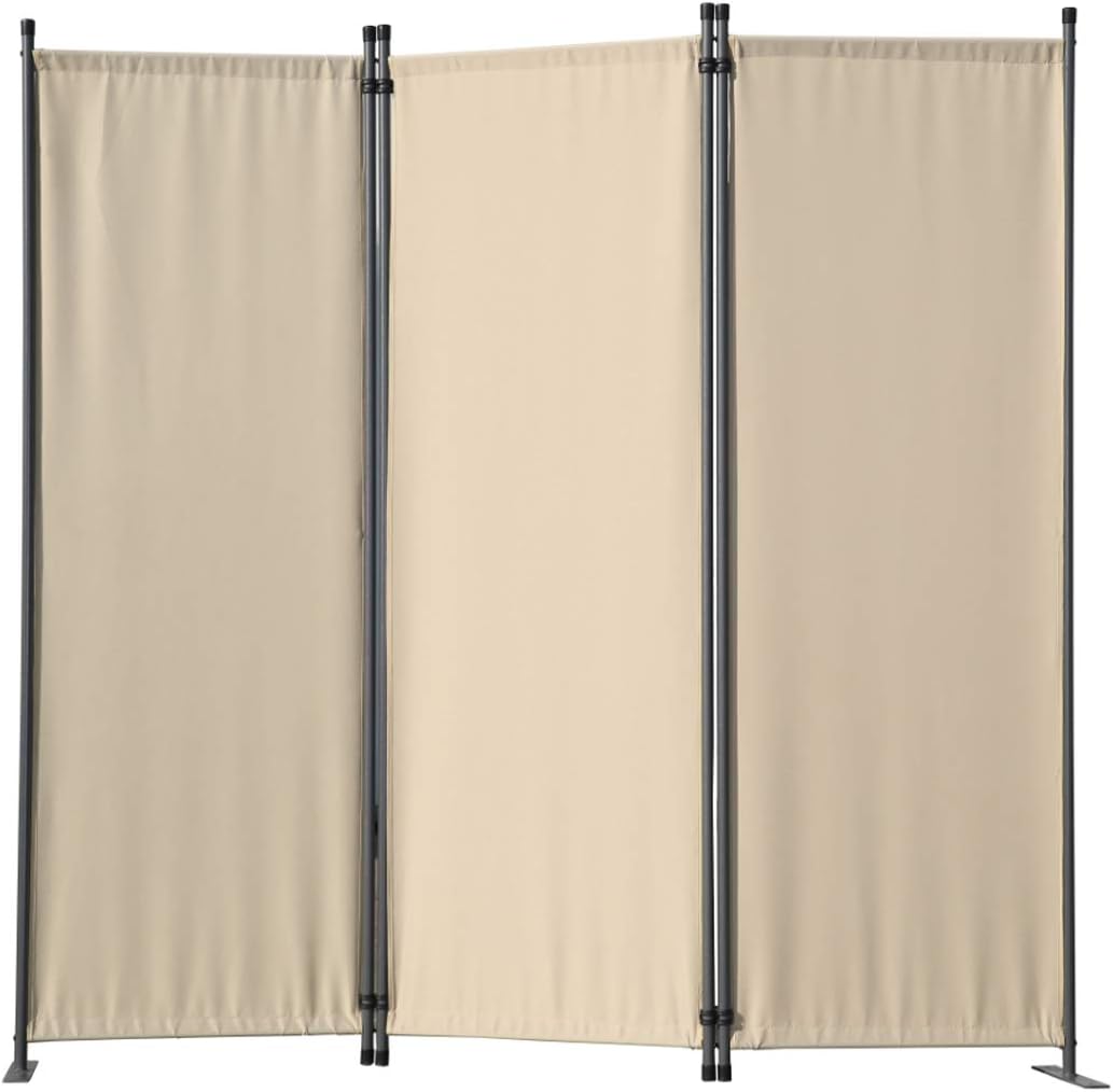 Angel Living Foldable Room Divider 3 Panels Freestanding Screen Wall Room Divider Partition for Offices Balcony, Bedroom
