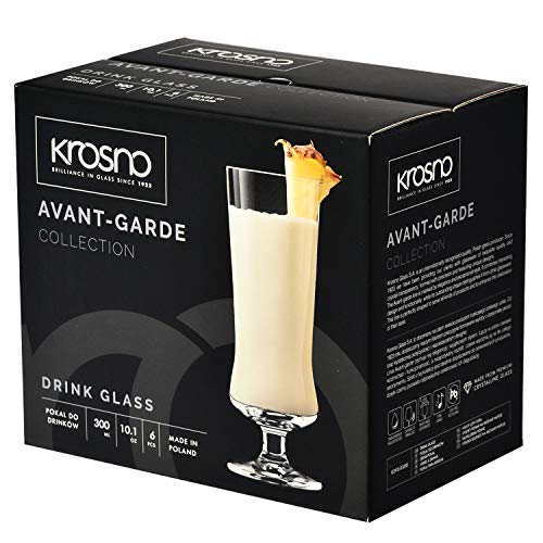 Krosno Pina Colada Cocktailgläser Longdrinkgläser | Set von 6 | 300 ML | Avant-Garde Kollektion | Perfekt für Zuhause, Restaurants und Partys | Spülmaschinenfest – Bild 5