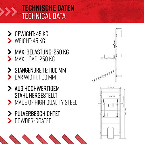 K-Sport-Trainingsset-SprossenwandDip-Station-Klimmzugstange-Trainingsbank-I-Kraftstation-mit-Pull-Up-Bar-Dip-Stange-Hantelbank-I-Klimmzug-Dip-Station-I-Professionelle-Fitnessgeraete-fuer-Zuhause