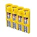 Storacell by Powerpax Slimline AAA Battery Storage Caddy, Yellow, Holds 4 Batteries (Not Included)