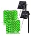Solar String Lights outdoor 33ft 8 Modes Copper Wire Lights 100 LED Starry Lights waterproof String Lights Decorative lighting for Patio Garden Yard Party Valentines lights(2 PACKS-GREEN)