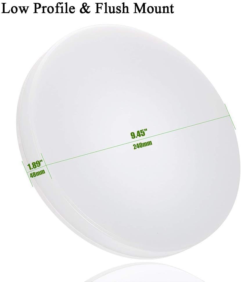 Airand 5000K LED Ceiling Light Flush Mount 18W 1650LM Round LED Ceiling Lamp for Kitchen, Bedroom, Bathroom, Hallway, Stairwell, 9.5'', Waterproof IP44, 80Ra, 150W Equivalent (Daylight White): Home Improvement