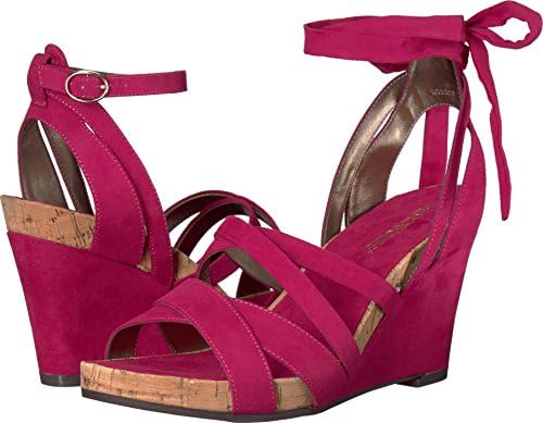 Aerosoles Women's Lilac Plush Wedge Sandal, Pink Fabric, 8 M US