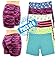 Sexy Basics Women's 6 Pack Cotton Spandex Mini Bike Boyshort Yoga Boxer Prints (MEDIUM/ 6, 6 pk- Assorted Cute Prints)