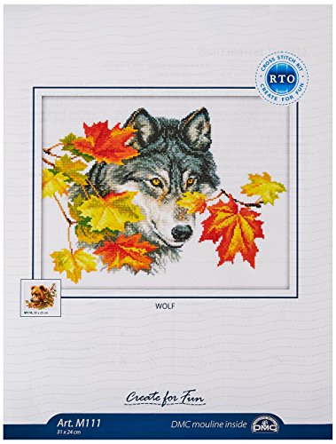 RTO M111 14 Count Wolf Counted Cross Stitch Kit, 12.25 by 9.5-Inch