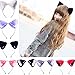 BAOPLAYKIDS Women Girl Cat Fox Long Fur Ears Headband Party Cosplay Costume Hairband (Black)