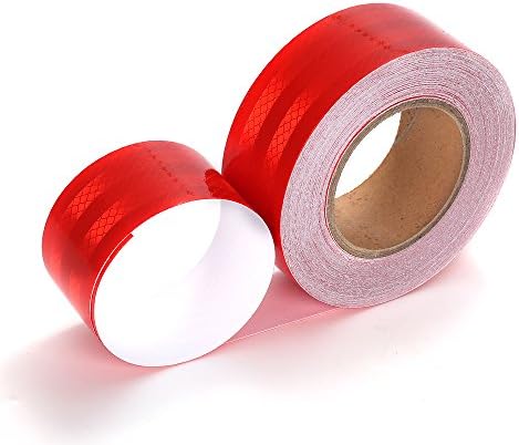 Red Reflective Tape Self Adhesive Warning Tape with Reflecting Sheets-2" x 25' Outdoor HoneyComb Reflective Safety Tape-Conspicuity Solid Color Design