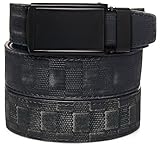 SlideBelts Men's Matte Black Leather Ratchet Belt - Custom Fit