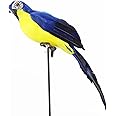 LWINGFLYER Turquoise Blue Artificial Parrot Life Size Foam Feather Parrot Macaw Birds for Decoration Costume Shoulder Ornament Modern Home Garden Party Decor (13.8inch/35cm)