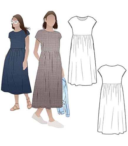 Amazon.com: The Assembly Line Sewing Pattern Cap Sleeve Dress Dresses  XS-2XL : Arts, Crafts & Sewing