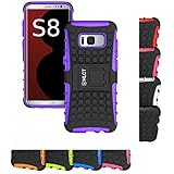 Galaxy S8 Case, HLCT Rugged Shock Proof Dual-Layer PC and Soft Silicone Case With Built-In Kickstand for Samsung Galaxy S8 (2017) (Purple)