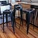 AmeriHome Metal Bar Stool Set, 30-Inch, Black, Set of 4