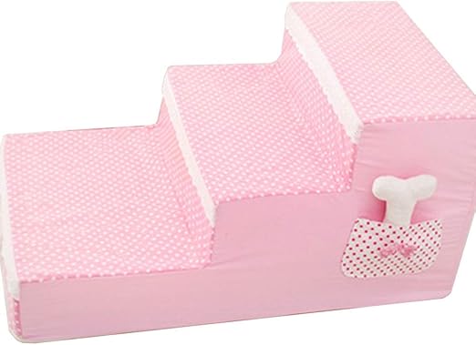Hunde Treppen Stufen Hundetreppe 3 Schritte Leiter Fur Hochbett Couch Waschbar Abdeckung Haustier Katze Schritt Hocker Sofa Rosa Amazon De Kuche Haushalt