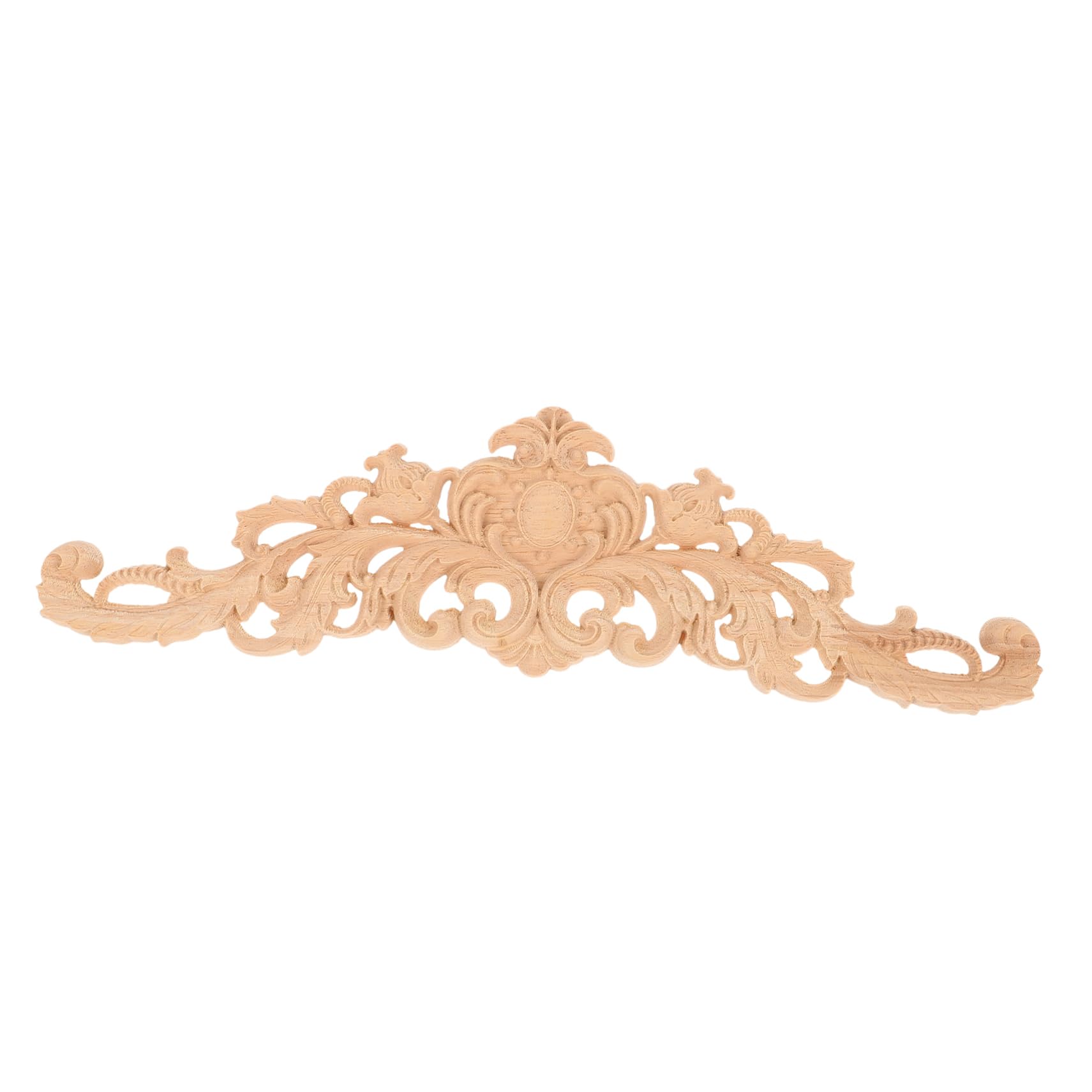 Ciieeo Solid Wood Onlay Applique 12X3 Inch Carved Decorative Mouldings for Home Furniture Doors Cabinets Unfinished Wooden Carved Design