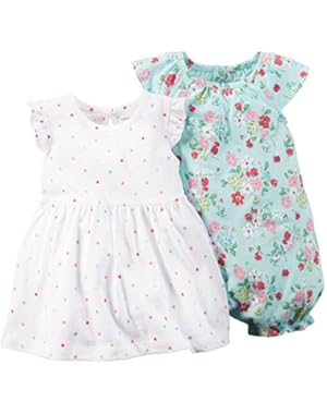 2 Piece Romper and Dress Set, Turquoise