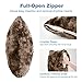 LANGRIA Set of 2 Decorative Faux Fur Cushion Covers 18x18, Soft Plush Shaggy Throw Pillow Case with Short Faux Fur and Hidden Zip Closure for Bed Sofa Couch - Filling Not Included (2-Pack, Brown)