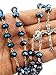 Sapphire Blue Crystal Beads Rosary Necklace Holy Soil & Metal Crucifix New