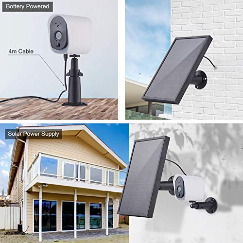 CTVISON Outdoor Wireless Rechargeable Solar Powered Security Camera System,1080p HD 2-Way Audio Night Vision with PIR Motion Sensor SD Card Slot and Cloud Service,Compatible with Alexa