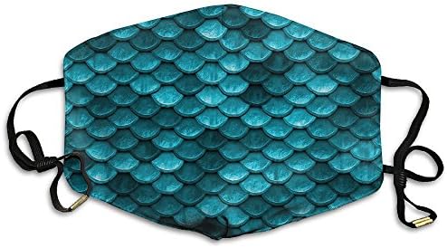 Mdad Adult Unisex Mermaid Fish Scales Printing Dust Mouth Mask,PM2.5 Anti Dust Pollution Mask With Adjustable Straps Cotton Mouth Mask For Men Womans