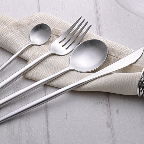 Sino Banyan Luxury Flatware Set,18/10,Gift Package,1Set 4Pcs,Silver