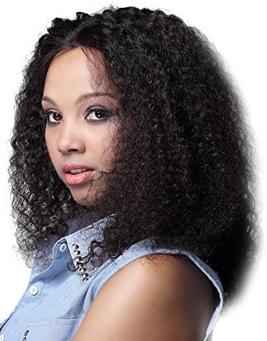 VVHair Real Hair Wigs for Women Curly Malaysian Virgin Natural Human Hair Lace Front Wig with Baby Hair For African American Natural Black Color 14 Inch Medium Cap Size