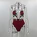 Famulily Women's Embroidery Rose Sheer Mesh One Piece Swimsuit Beahwear Small