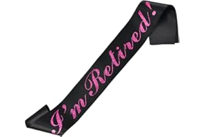 Black I'm Retired Sash Retirement Party Decoration Supply, Officially RETIRED Retirement Gifts for Women Men Retirement Party