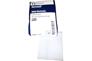 Covidien 6040N Kendall Washcloth, Novonette Finish, 10" x 13" Size, White (Pack of 50)