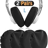 Geekria Flex Fabric Headphone Earpad Covers/Stretchable and Washable Sanitary Earcup Protectors. Fits 4"-6" Over-Ear Headset Ear Cushions/Good for Gym, Training (Black, 2 Pairs)