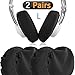 Geekria 2 Pairs Flex Fabric Headphones Ear Covers (Product Safety Certified), Washable & Stretchable Earcup Protectors for Large Over-Ear Headset, Sweat-Resistant (Size L/Black)