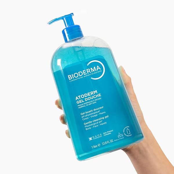 BIODERMA – ATODERM HYDRATING SHOWER GEL BODY WASH – MOISTURIZING FACE AND BODY CLEANSER FOR NORMAL TO DEHYDRATED SENSITIVE SKIN