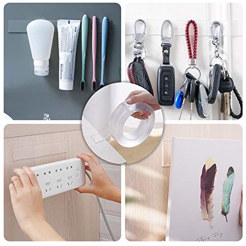 HAKACC Waschbares Spurloses Klebeband, 6M Nano Doppelseitige Klebebänder Nano Tape Multifunktionales Wiederverwendbares Doppelseitiges Klebeband