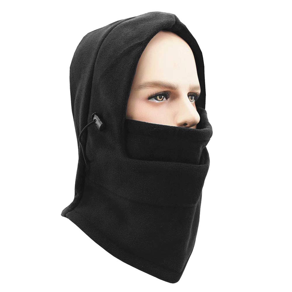 Thermal Warm Fleece Balaclava Hood Veil Wind Proof Stopper Full Face Mask Hats Head Neck Warmer for Snowboard Swat Ski Motorcycle Outdoor Winter Sports Under Helmet Protection-Black by Nuobk (X-1)
