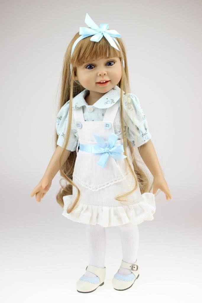 Prezzo Nicery Reborn Baby Lovely Ragazza Giocattolo Reborn Bambola Molle Di Alta Vinile Da 18 Pollici 45 Centimetri Realistica Mobile Sorriso Principessa Bianco Grembiule Reborn Doll A3IT Offerte