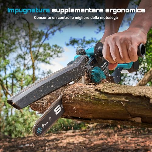 SEESII PS810 8 Inch Cordless Telescopic Chainsaw & Mini Chainsaw, 2-in-1 Electric Pruning with Rod, Reaches up to 16 Ft Mini Brushless Saw for Garden Cutting