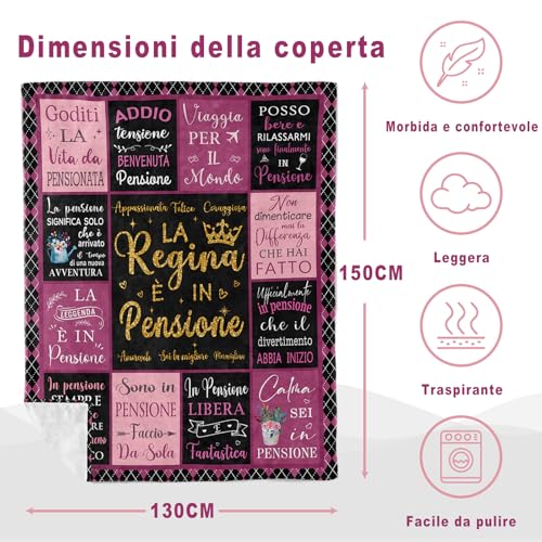 Women Retirement Gifts, Female Retirement Gift, Colleague Gift Job Changing, Farewell Gift Idea for Coworker, Retirement Gifts for Colleague, Mom, Grandma, Friend, Pension Blanket 150x130cm