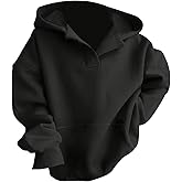 Verdusa Women's Hooded Sweatshirt Long Sleeve Drop Shoulder Casual Hoodies