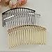 Linsoir Beads Simple Design 20 Teeth Hair Combs Pin 6pcs/lot 3.6cmX7.5cm Gold Color