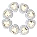 White Battery Touch Tap Lights, Set of 8, Warm White LEDs, Adhesives Included - for Under Cabinets, Hallways, Bedrooms and Bathrooms