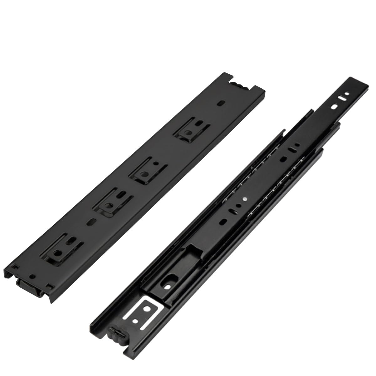 MOCNT 1 Pair (2 Piece) Heavy Duty 45mm Drawer Runners 300mm Drawer Rail Runners 45kg Ball Bearing Drawer Slides Cabinet Sliding Extension Kitchen Desk Rail Runners Black