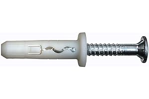 Hilti Impact Anchor HPS-1, Nylon Flat Head Phillips Impact Anchors with Screw 1/4" x 1", Box of 200 (260368)