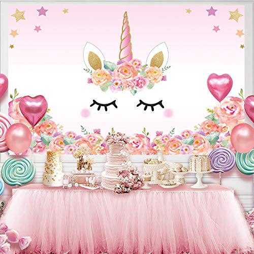 Allenjoy 5x3ft Photography Unicorn Birthday Photo Backdrop Party