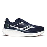 Saucony Men's Ride 17 Sneaker, Navy/Gum, 8.5