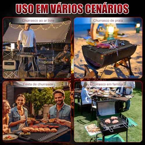 45 x 23 cm Chapa Grill para Fogão e Indução, Dupla Face Retangular, Chapa de Ferro Dupla Face, Retangular de Ferro Fundido, Frigideira Reversível Pré-Temperada