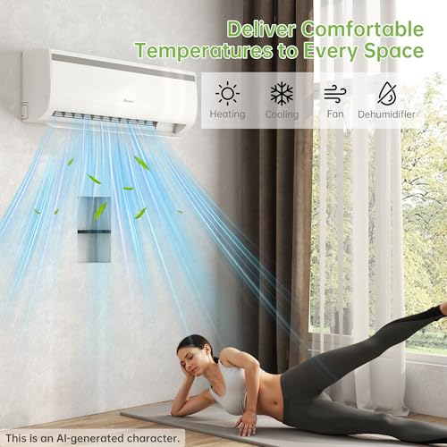 Real Relax 12000 BTU Mini Split AC Heater, 20 SEER2, 115V Inverter | Cools & Heats Up to 750 Sq.Ft, WiFi & Alexa Compatible, R454B Refrigerant, Included Installation Kit Ductless